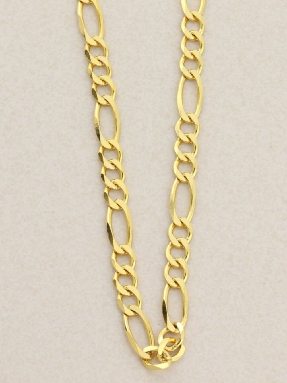 18k Yellow Gold Over Sterling Silver Figaro Link Chain Necklace 20" Men or Women - Picture 11 of 11